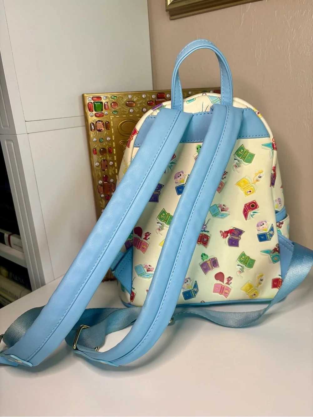 Disney x Loungefly Stacked Princess Books Mini Backpack - Cream & Pastel